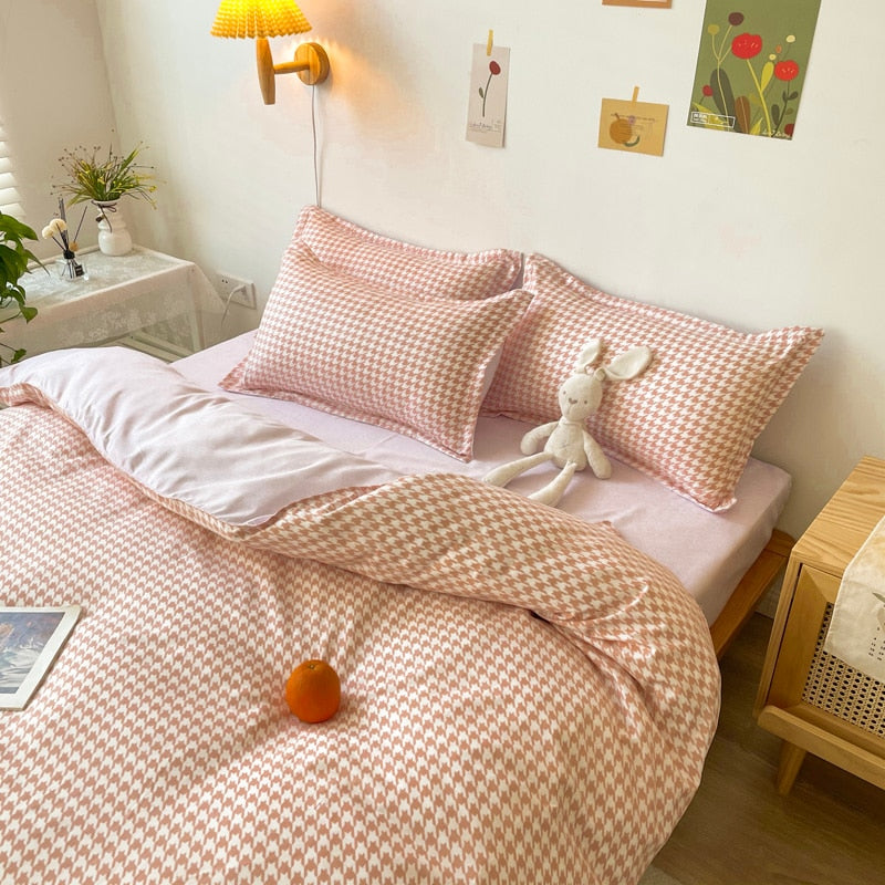 Bedding Set  2 Bedrooms Sheet Duvet Cover Linens Bedspread Euro Nordic 150 Beds for Girls King Size Luxury Pillowcase Cute Bed