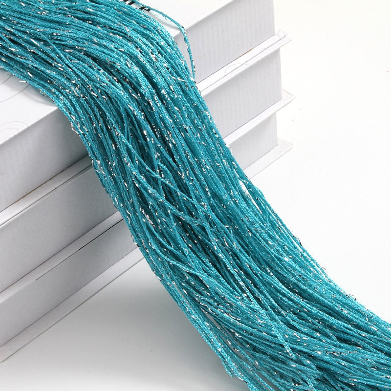 100x200CM Living Room String Curtain Shiny Tassel Silver Line  Solid Color Window Home Door Divider Curtain