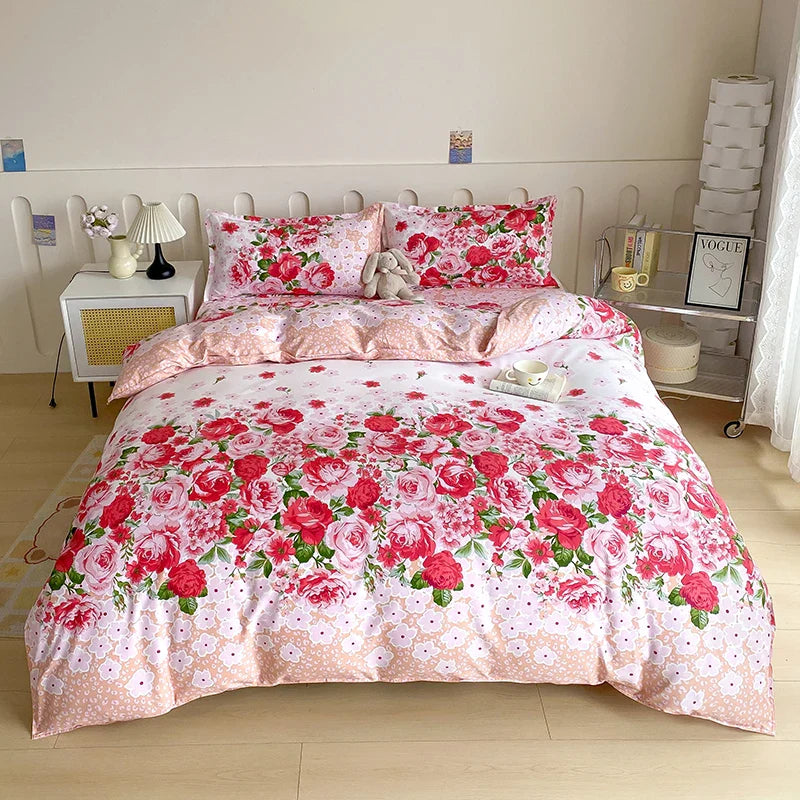 3pcs Leopard Pattern Duvet Cover Bedding Set Double Queen Size, Microfiber Soft Quilt Cover with Pillowcases, Girls Room Decor