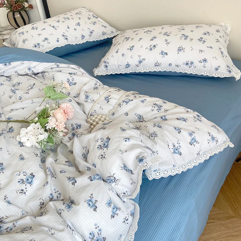 2025 New Knitted Cotton Bedding Set 1.2m 1.5m 1.8m Size Bed For Girls Women Room Decoration Bed Sheets With Pillowcases