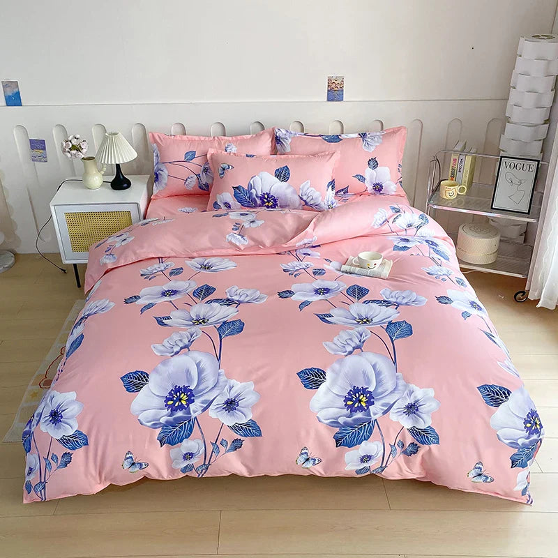 3pcs Leopard Pattern Duvet Cover Bedding Set Double Queen Size, Microfiber Soft Quilt Cover with Pillowcases, Girls Room Decor