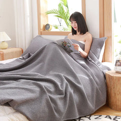 Gauze Blanket for Bed Queen King Quilted Bedspread Summer Thin Towel Quilt Plaid on Bed Sofa Coverlet Winter Sheet Sofa Cover