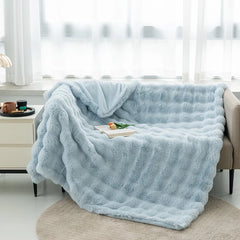 Imitation Rabbit Fur Plush Blanket, Throw Blanket, Warm, Super Comfortable, Bed, Luxury, Warm, Sofa Cover, 130x160cm, Winter
