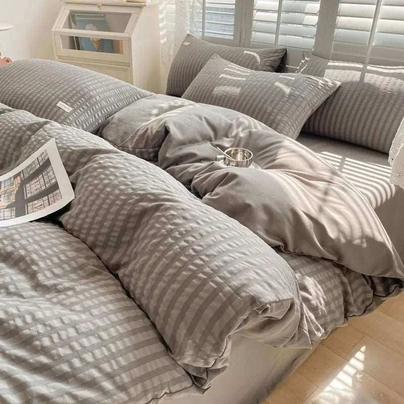 Bedroom Sets Bedding Set Queen Size Bed Sheets Set Quilt Cover Schoolgirl Washed Cotton Sheet Free Shipping Beddings Sets Girl