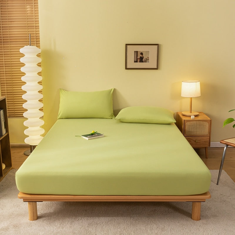 Fitted Sheet Queen Size Bedspread With Elastic Band Bed Sheet Solid Color Mattress Cover High Quality Fit Sheet
