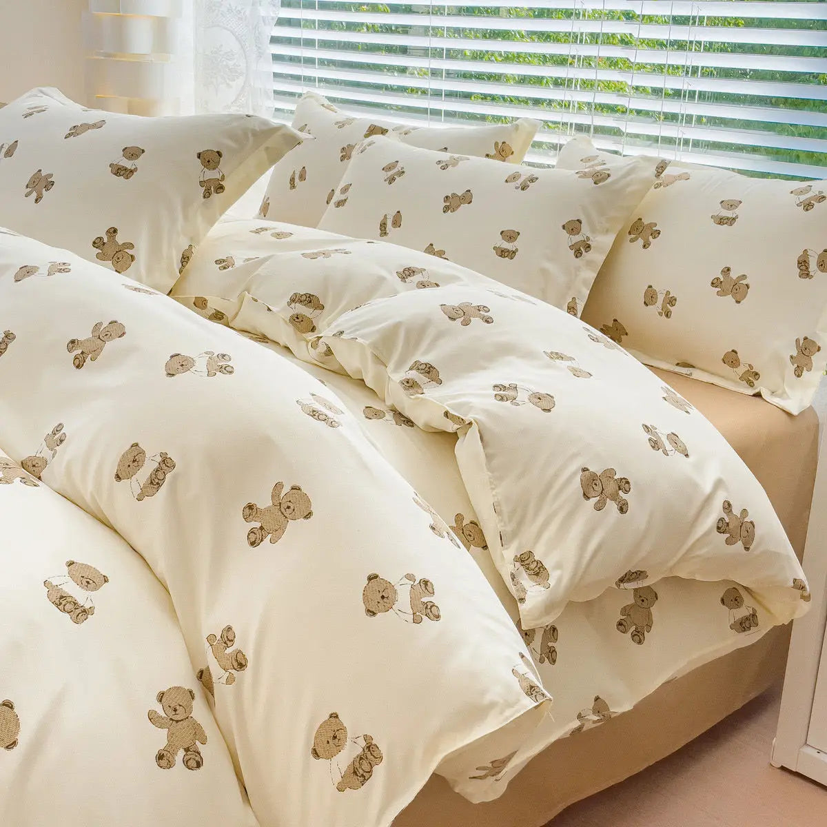 Romantic Bedding Set Floral Ins Style Duvet Cover Flat Sheet with Pillowcases Single Queen Full Size Boys Girls Korean Bed Linen