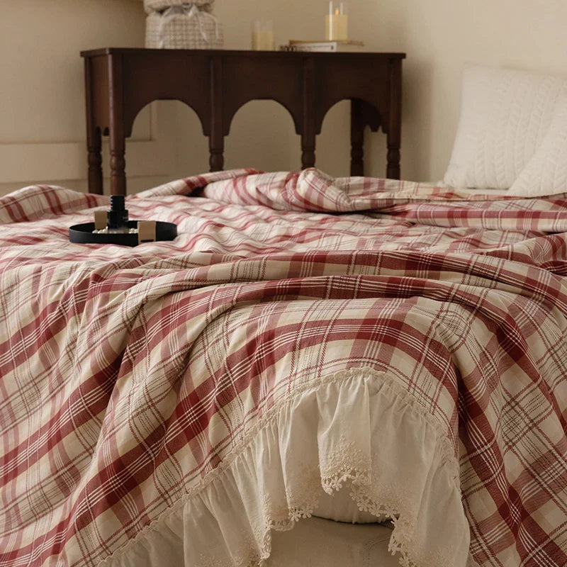 100% Cotton Princess Summer Quilt Korean Cool Quilt Bare Sleeping Skin-Friendly For Women Summer Bedding Air-Conditioned