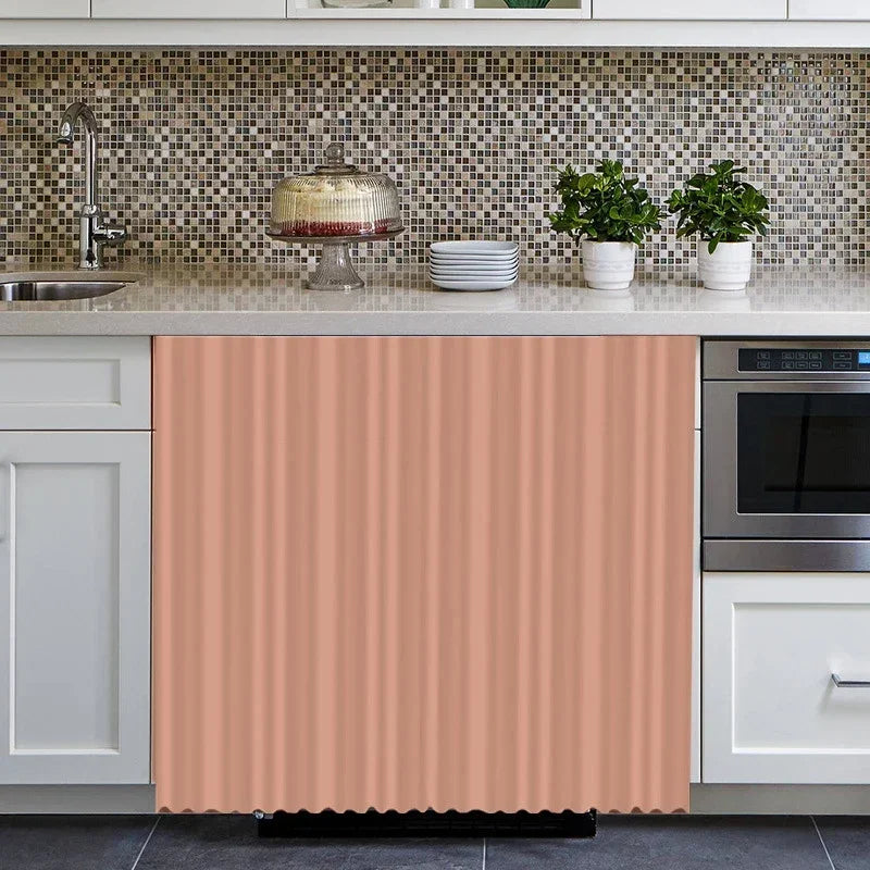 Kitchen Cabinet Curtain Dustproof Cupboard Wardrobe Cover Self-Adhesive Short Curtains Cabinet Bookcases Cortina Rideaux