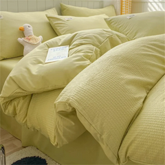 Huafu Ge Washed Cotton Four Piece Set, Non All Cotton Bedding, Pure Cotton Bedding, Bed Sheets, Duvet Covers, Bedding Products