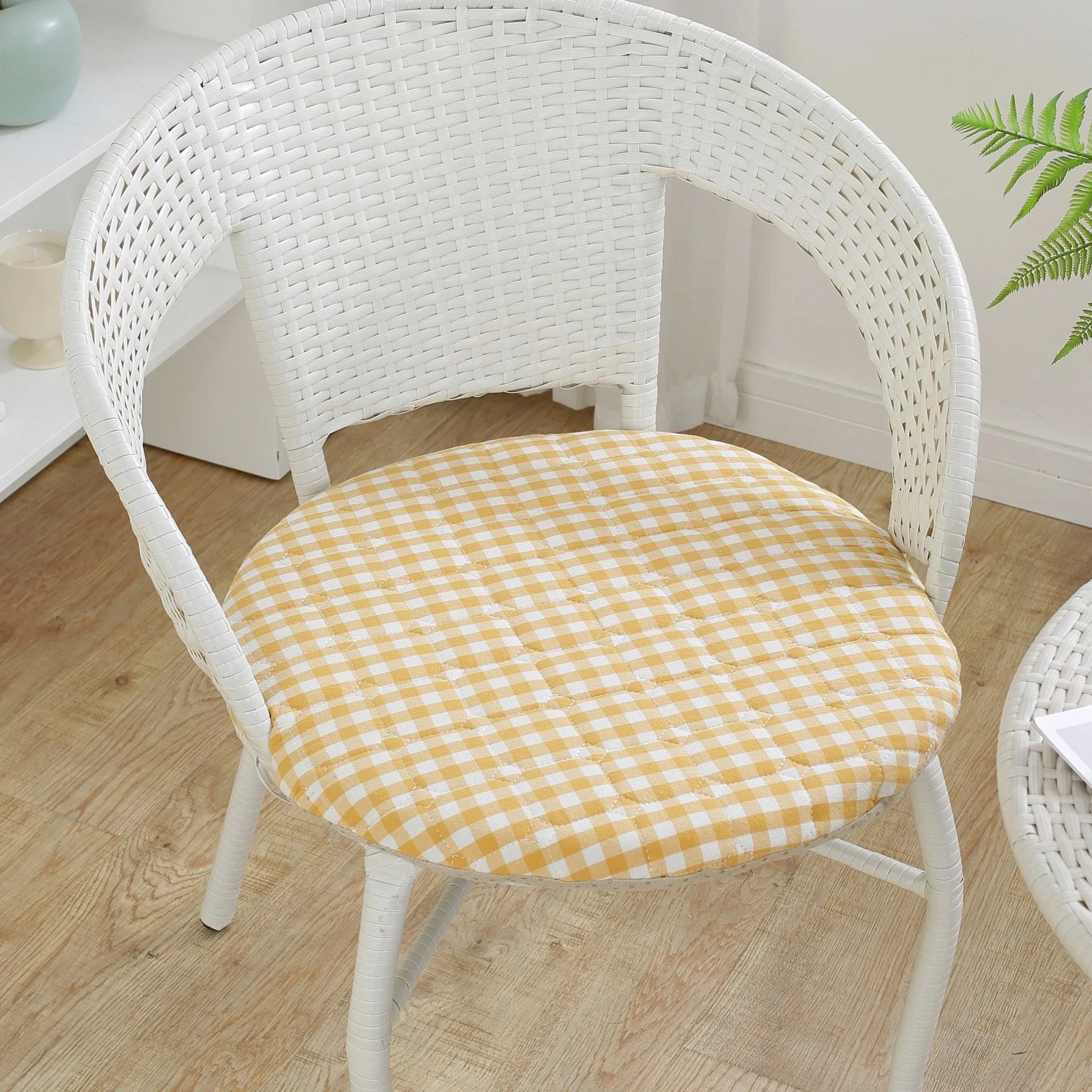 Anti-slip Plaid Thick Car Cushion Cotton Chair Seat Yoga Cushions Meditation Floor Round Pillow  Home Textile All Season