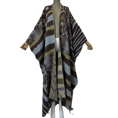 Cozy Retro Print Maxi Cardigan - WINI