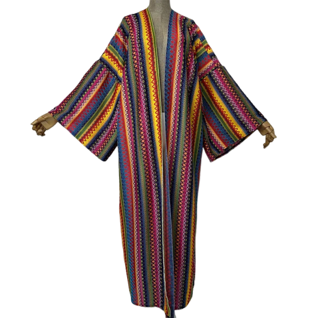 Warm  Ethnic Style Kimono Cardigan - WINI