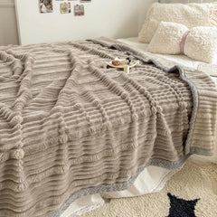 Winter Blanket Thickened Warm Fluffy Wool Leisure Blanket Home Thick Soft Bed Cover Knee for Office Sofa Coral Fleece Bedding