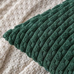 Dark Green Throw Pillow Covers 16x16 Inch Decorative Couch Cushion Cover Soft Corduroy Boho Home Decor for Bed Sofa Living Room
