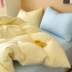 Ins Simple Blue Dot Bedding Sets 2025 New Girls Bed Sheet Set Four Piece With Pillowcases Dormitory Quilt Set No Filling