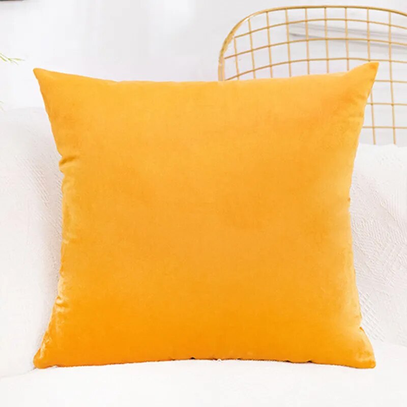 45x45cm Solid Color Luxury Velvet Throw Pillow Case Sofa Car Seat/Back Lumbar Cushion Cover Home Decor Bed Soft Pillowcase