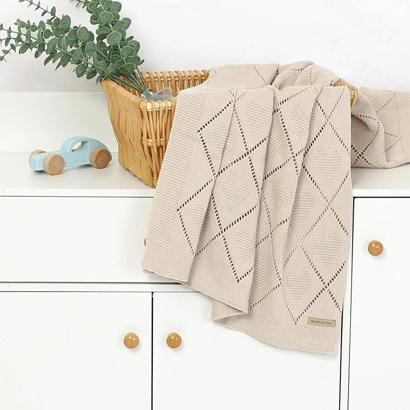 Blankets Knit Newborn Infant Boys Girls Cotton Swaddle Wrap Sleepsack for Stroller Bed 90*70cm Toddler Outdoor Playing Mats