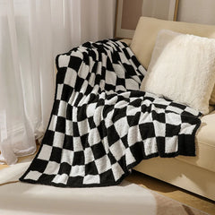 Textile City Ins Nordic Sofa Blanket Checkerboard Plaid Velvet Throw Blanket Home Sofa Cover Knitted Blanket 150x200cm