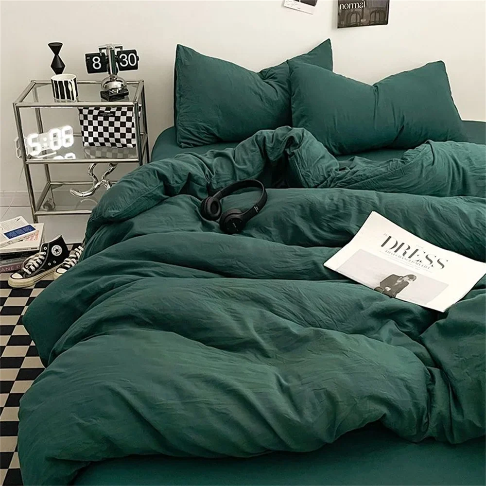 100% Thick Brushed Bed Sheets, Duvet Cover Set, Four Piece Bedding Set Three Piece Bedding, Fully Enclosed for Home Gift