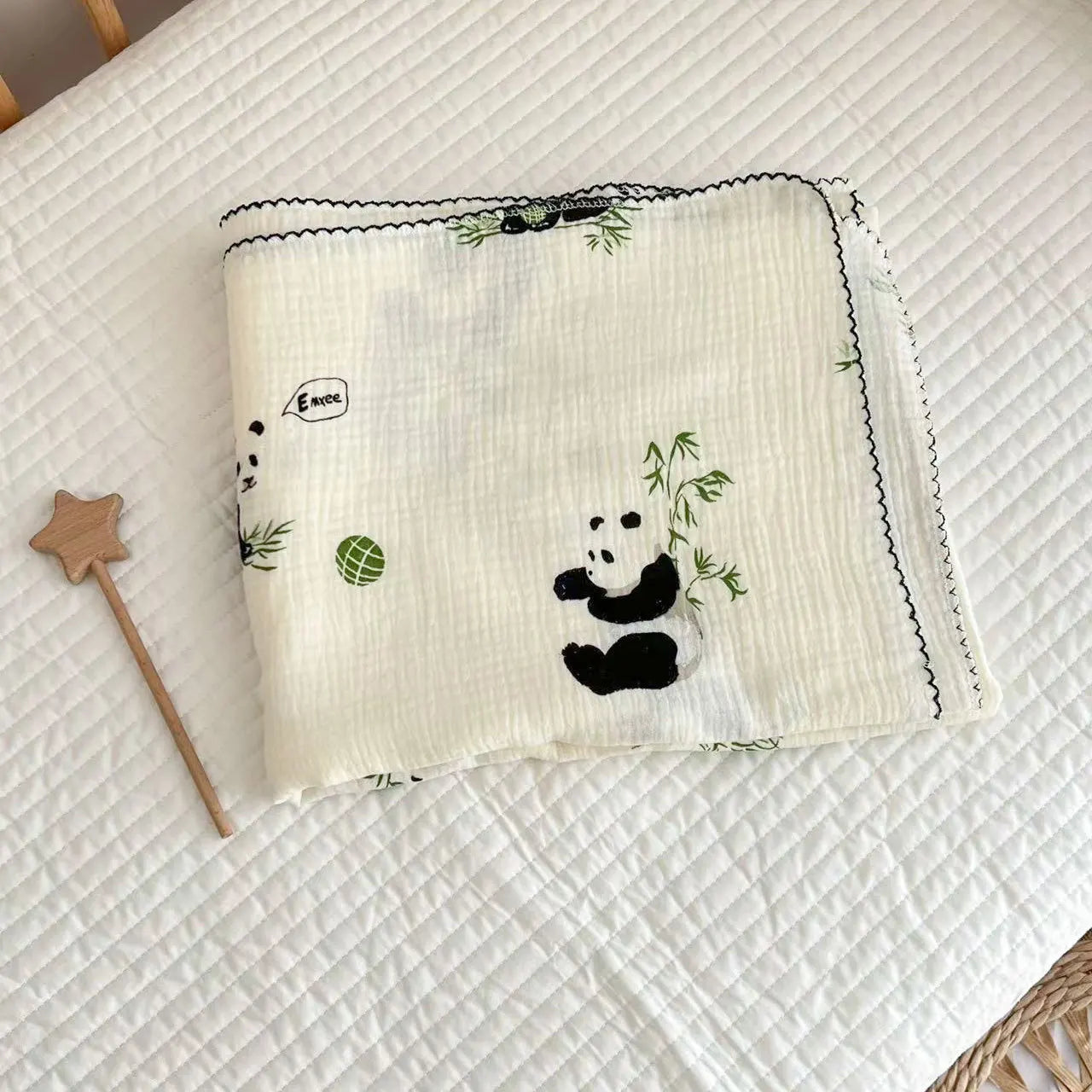 Baby Muslin Blanket 110X130cm Swaddle Blanket Gauze Thin Quilt Floral Print Double Layer Cotton Stroller Cover Kids Bedding