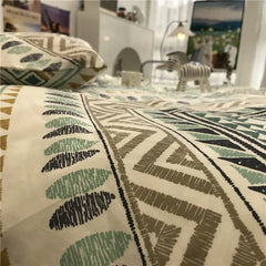  Simple Nordic Bed Four-Piece Set All Cotton Pure Cotton Quilt Cover Bohemian Style 1.5 M1.8 M Apartment Fitted Sheet