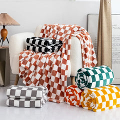 New Ins Checkerboard Blanket Classic Plaid Sofa Blanket Spring and Summer Air Conditioning Blanket Office Nap Shawl Cushion