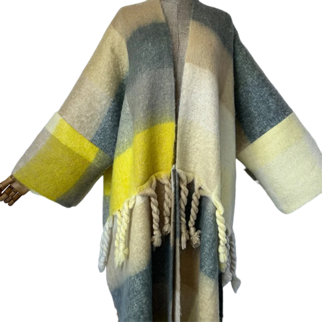 Plaid Tassel Cardigan - WINI