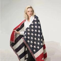 UK USA Flag American Blanket Mat Cover Bedspread Star Sofa Cover Cotton Air Bedding Room Decor Tapestry Throw Rug United States