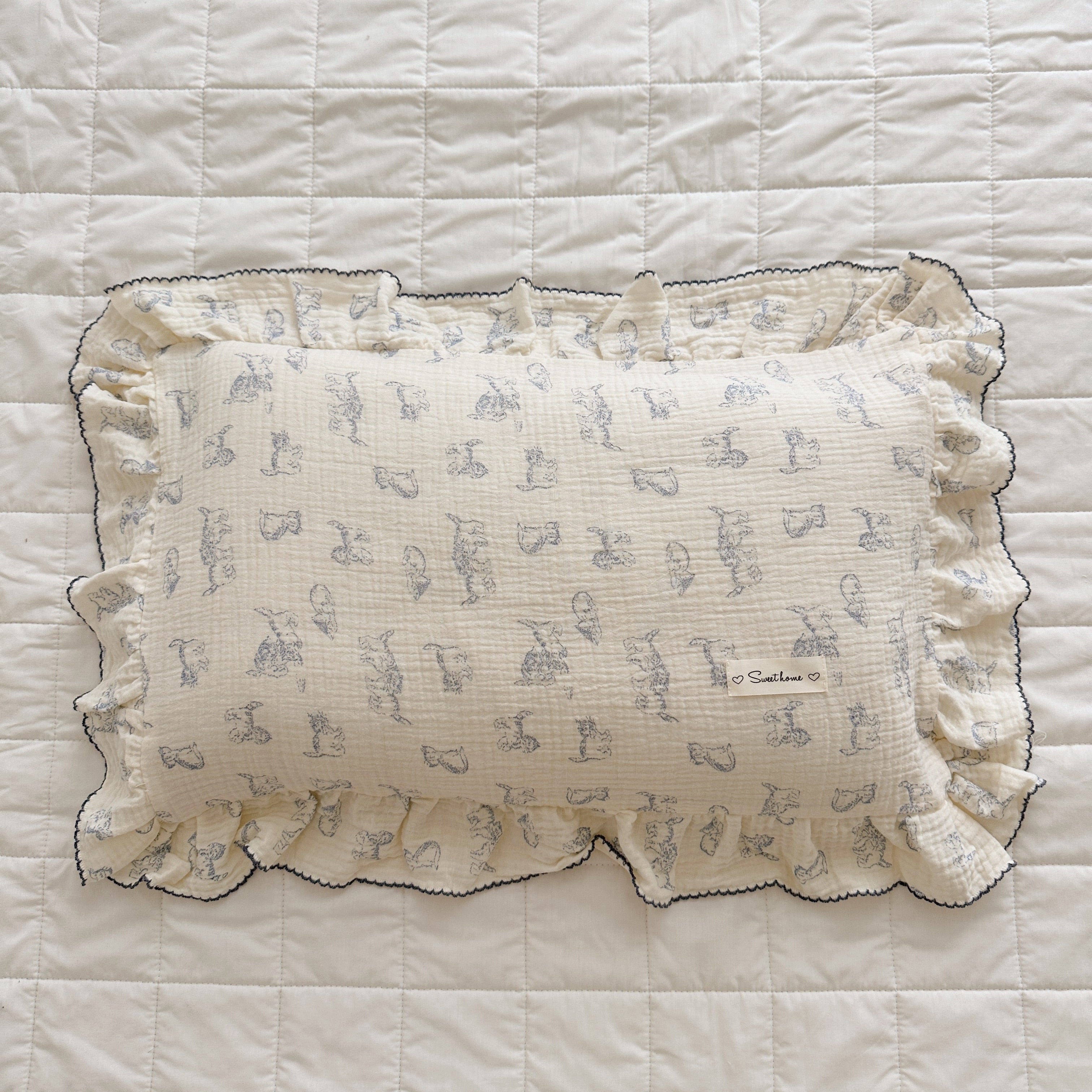 Baby Pillowcase Floral Print Cotton Muslin Newborn Pillow Case Pillow Cover for Baby 30x50cm 48x74cm