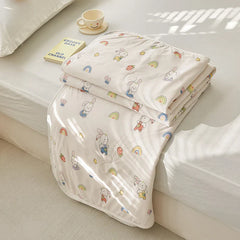 Pure Mulberry Silk Comforter for Summer/Spring Natural Long Strand Silk Fill Duvet Mulberry Silk Bedding Noiseless Lyocell Shell