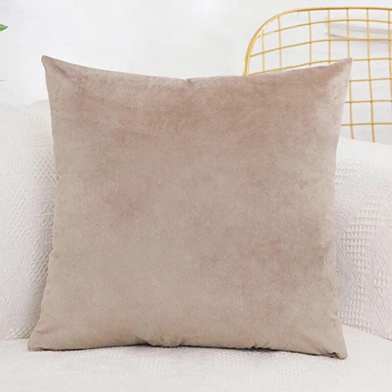 45x45cm Solid Color Luxury Velvet Throw Pillow Case Sofa Car Seat/Back Lumbar Cushion Cover Home Decor Bed Soft Pillowcase