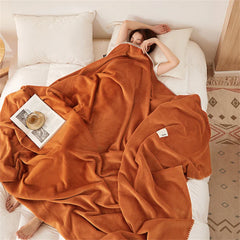 Flannel Blanket Soft Bedspread Shawl Blankets for Beds Sofa Office Napping Warm Bedding Throw Blanket