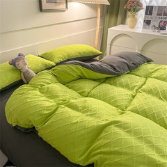 Bedding Set Fashion Skin Friendly Fabric Home Hotel King Size Single Double Bed Set Duvet Cover Quilt Cover Pillowcase Bed Linen