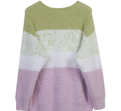 Casual Gradient Mohair Knitted Sweater