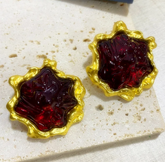 Colored Resin Irregular Stud Earrings