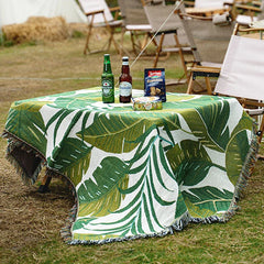 Leaves Floral Blankets for Bed Linen Cotton Throw Blankets Creative Interesting Outdoor Camping Picnic Mat Aesthetic Blanket