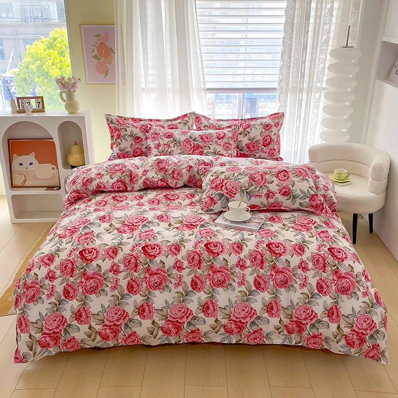 3pcs Leopard Pattern Duvet Cover Bedding Set Double Queen Size, Microfiber Soft Quilt Cover with Pillowcases, Girls Room Decor