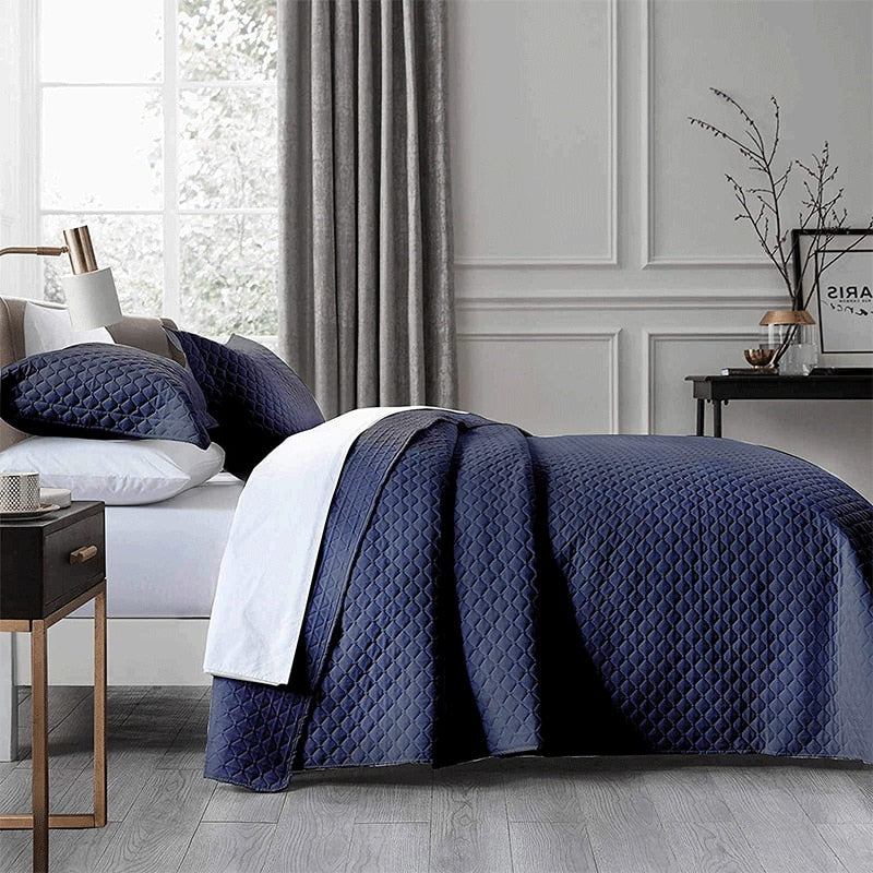 3 Piece Double Bed Quilt Lightweight Soft Full Size Velvet Duvet Cover King Queen Bed Sheet Set