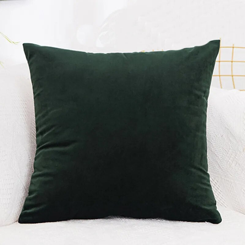 45x45cm Solid Color Luxury Velvet Throw Pillow Case Sofa Car Seat/Back Lumbar Cushion Cover Home Decor Bed Soft Pillowcase