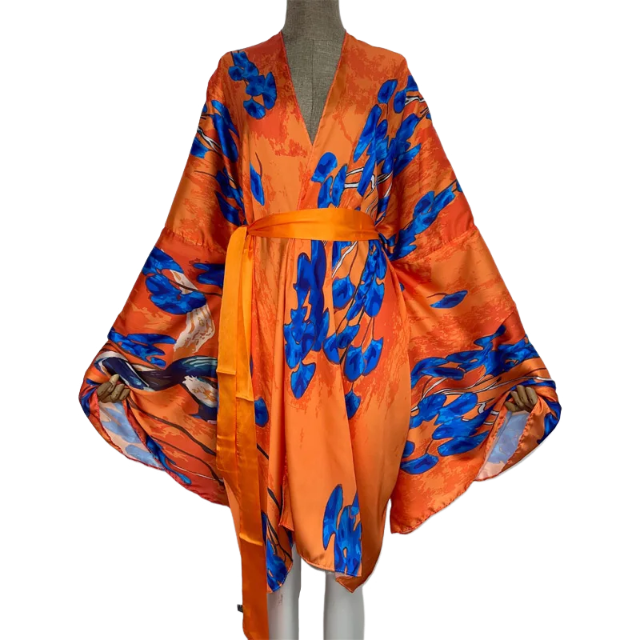 Vibrant Midi Silk Cardigan - WINI
