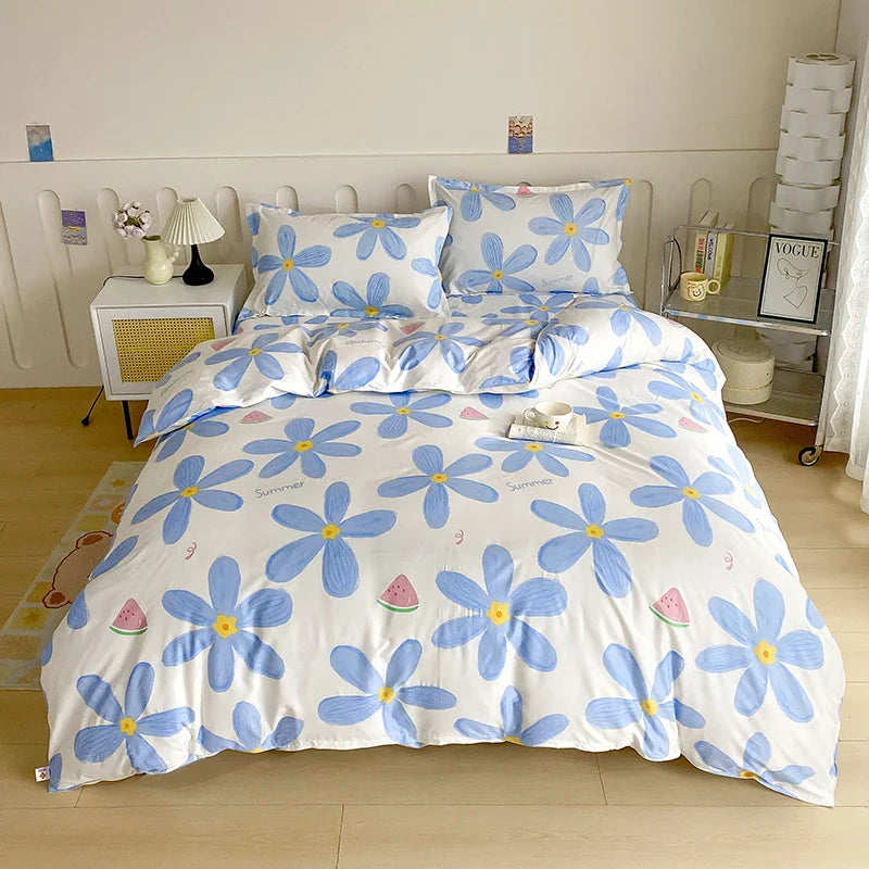 3pcs Leopard Pattern Duvet Cover Bedding Set Double Queen Size, Microfiber Soft Quilt Cover with Pillowcases, Girls Room Decor
