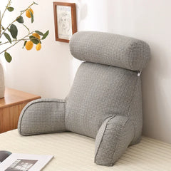 Adult Reading Pillow Ultra-Comfy Removable Linen Cover Detachable Neck Roll Unmatched Support Bed Rest Sit Up Pillows