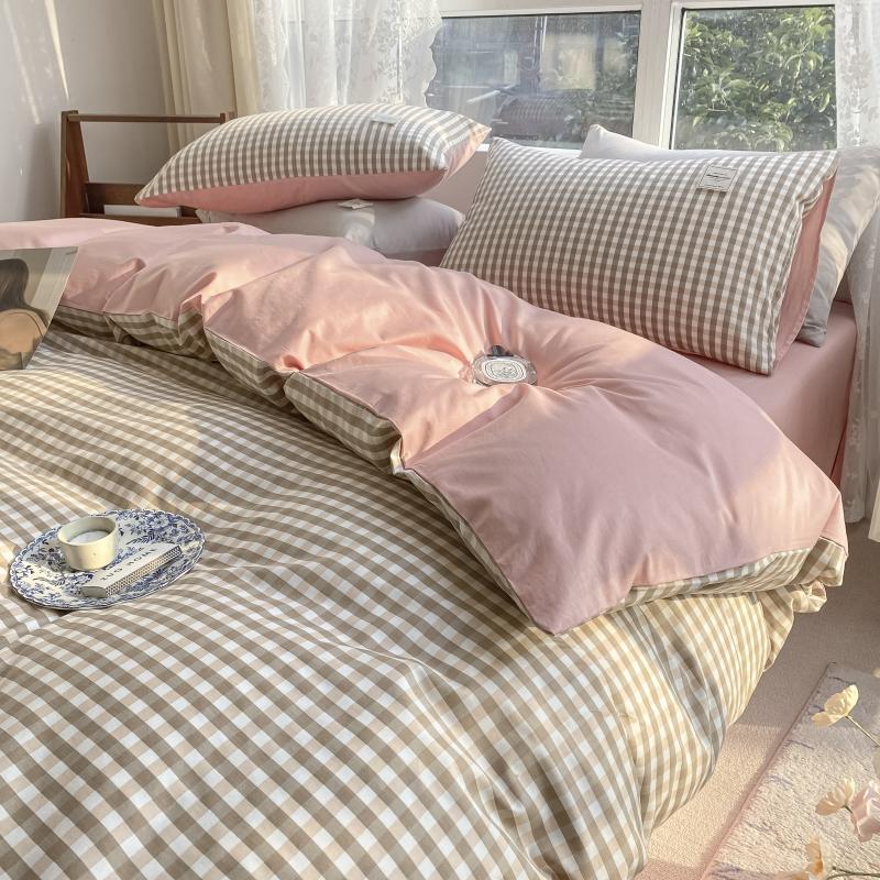 1pc 100%Cotton Duvet Cover Plaid Comforter Covers funda nordica cama 150 Single/Queen/King Quilt Cover(no pillowcase)