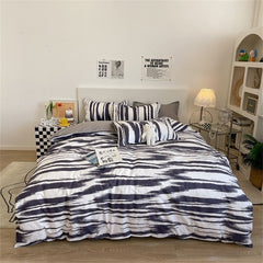 Dreamreal Floral Bedding Set with Duvet Cover 30 Colors Duvet Cover Fitted Sheet Pillowcase Luxurious Satin