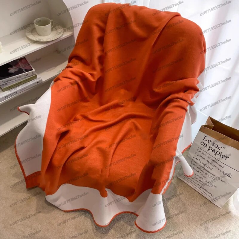 Winter Warm Blankets for Beds Sofa Plaid H Blanket Brand Designer Blanket Fleece Knitted Nap Throw Blanket Soft Wool Scarf Shawl