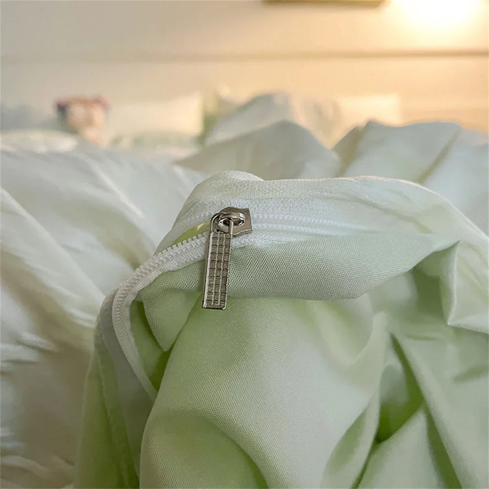 Bedding Set Fashion Skin Friendly Fabric Home Hotel King Size Single Double Bed Set Duvet Cover Quilt Cover Pillowcase Bed Linen