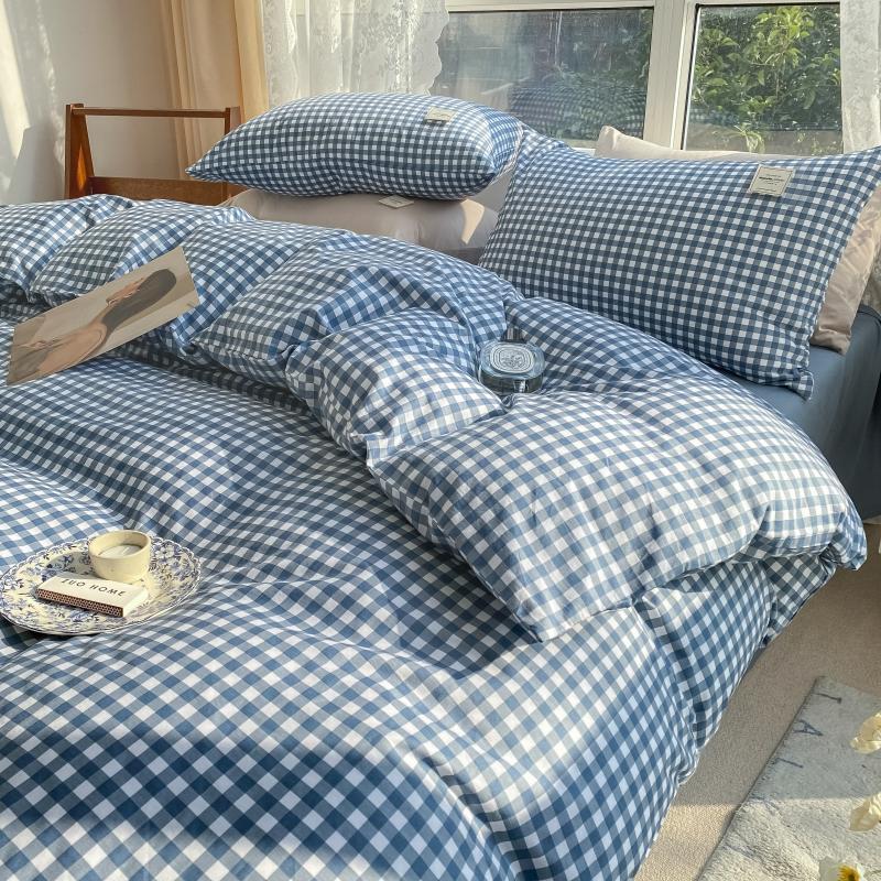 1pc 100%Cotton Duvet Cover Plaid Comforter Covers funda nordica cama 150 Single/Queen/King Quilt Cover(no pillowcase)
