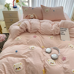 INS Style Bedding Sets Quilt Cover Sets Romantic Bedclothes Decor Woman Girls Bedroom Duvet Cover Sets 4pcs