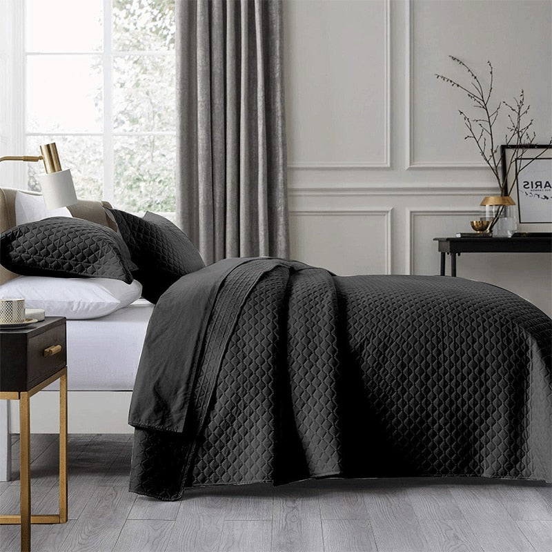 3 Piece Double Bed Quilt Lightweight Soft Full Size Velvet Duvet Cover King Queen Bed Sheet Set