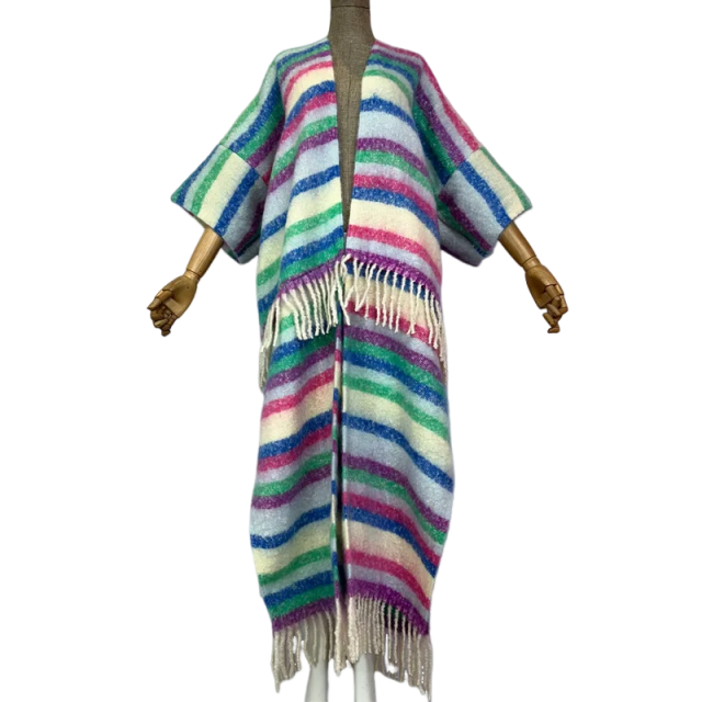 Cozy Striped Tassel Cardigan - WINI